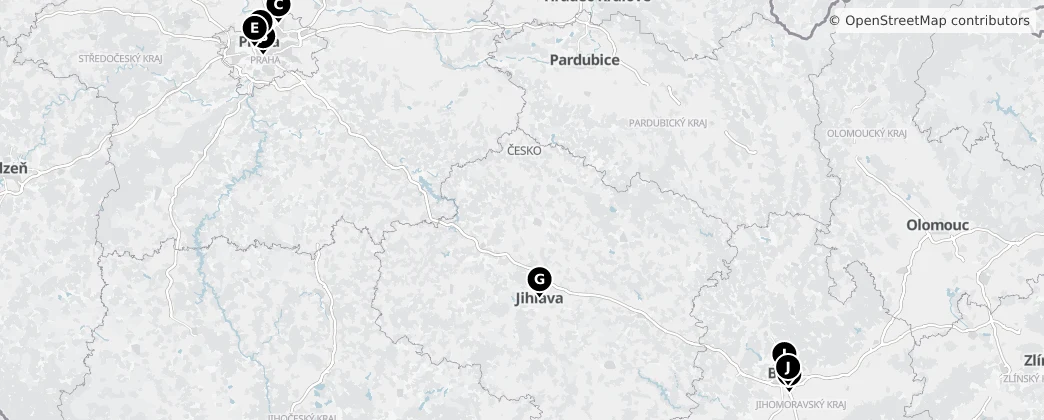 Map of The Czech Republic