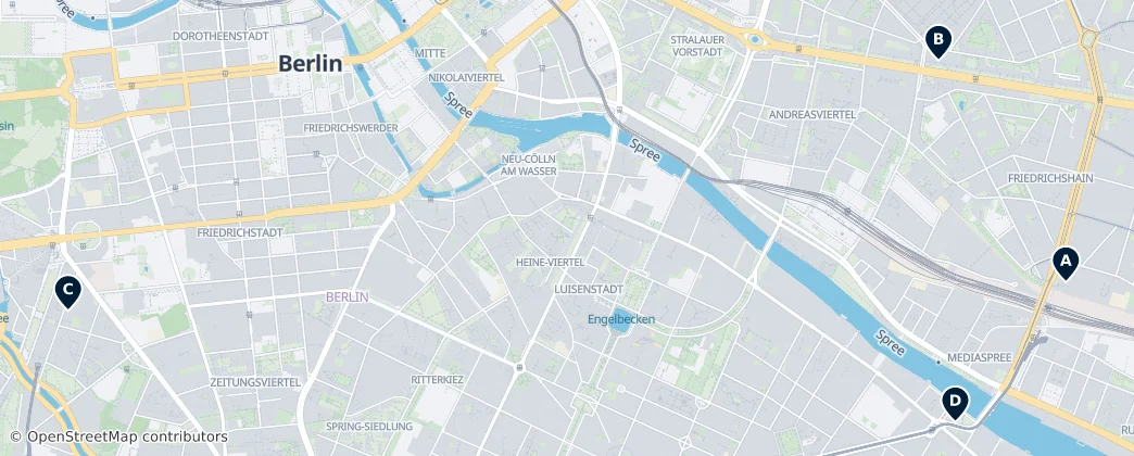 Map of Friedrichshain-Kreuzberg
