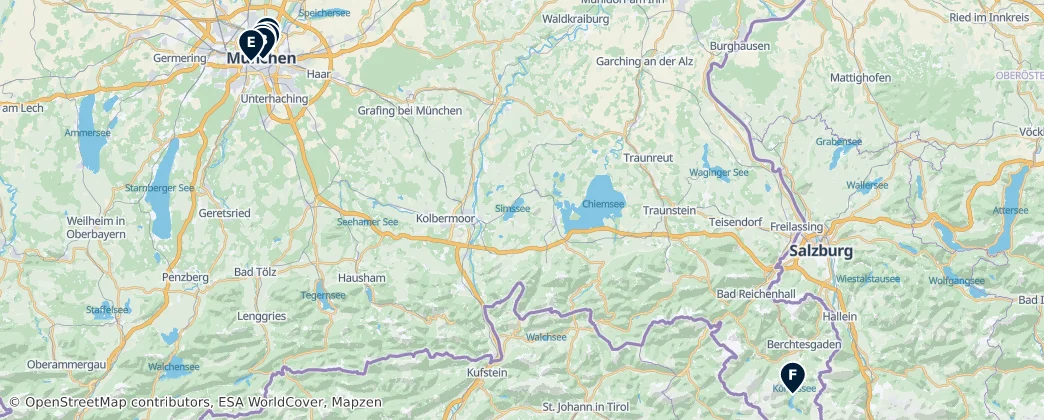 Map of Horné Bavorsko