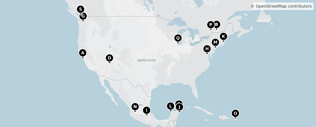 Map of Severná Amerika