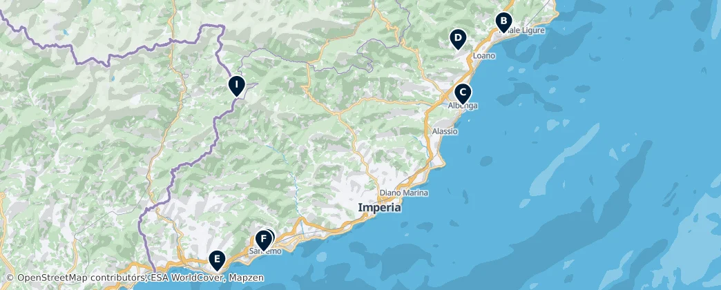 Map of Ligúrske Alpy