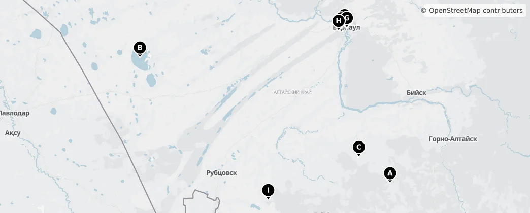 Map of Altajský kraj