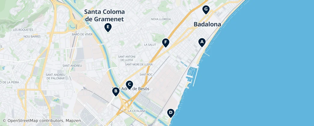 Map of Badalona