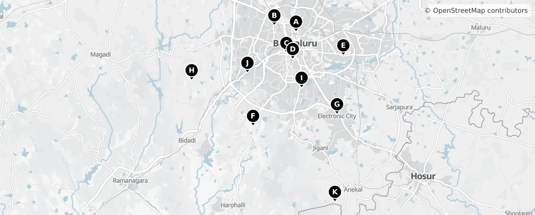 Map of Bangalore Urban district