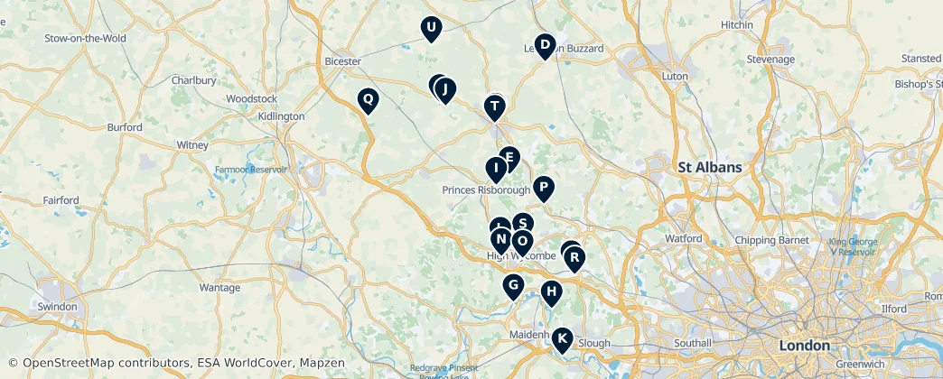 Map of Buckinghamshire