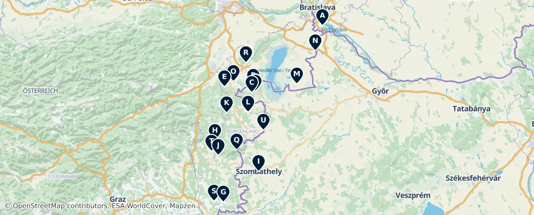 Map of Burgenland