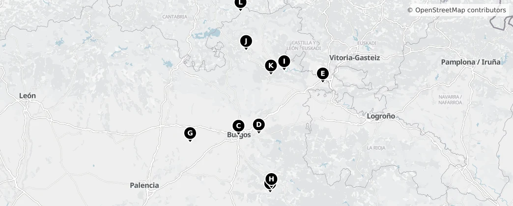 Map of Provincie Burgos