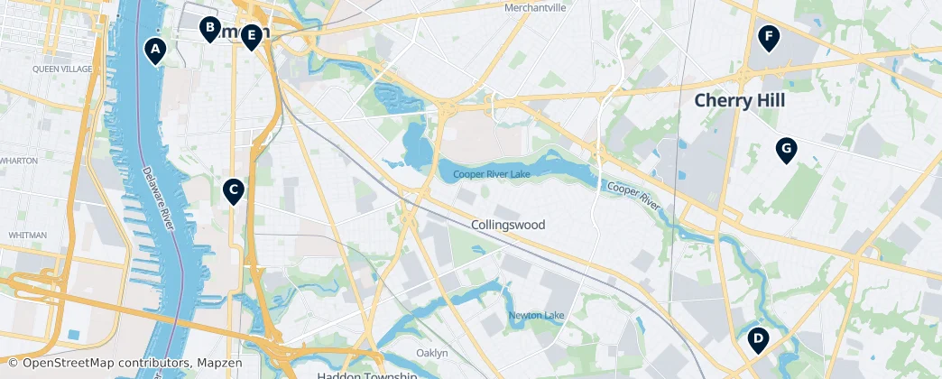 Map of Camden County