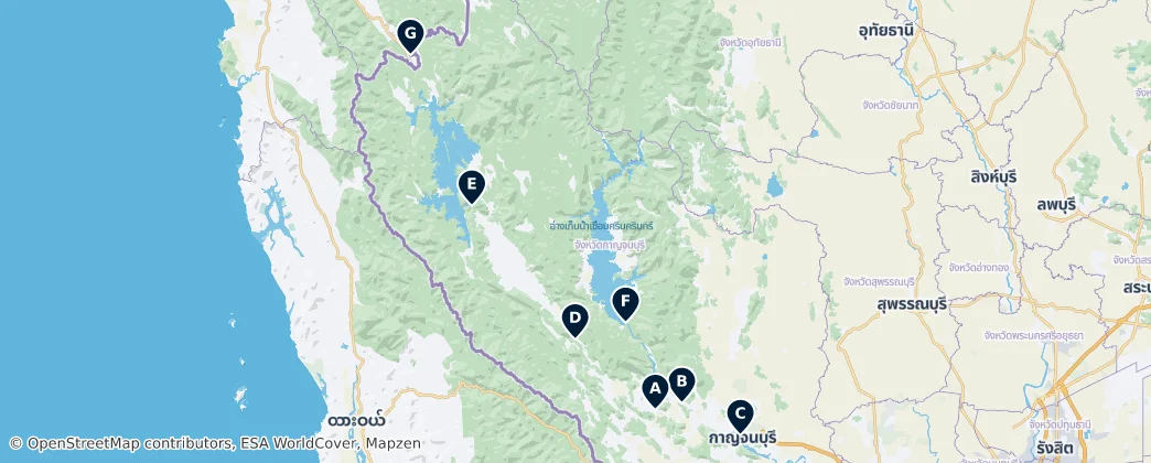 Map of Kanchanaburi Province