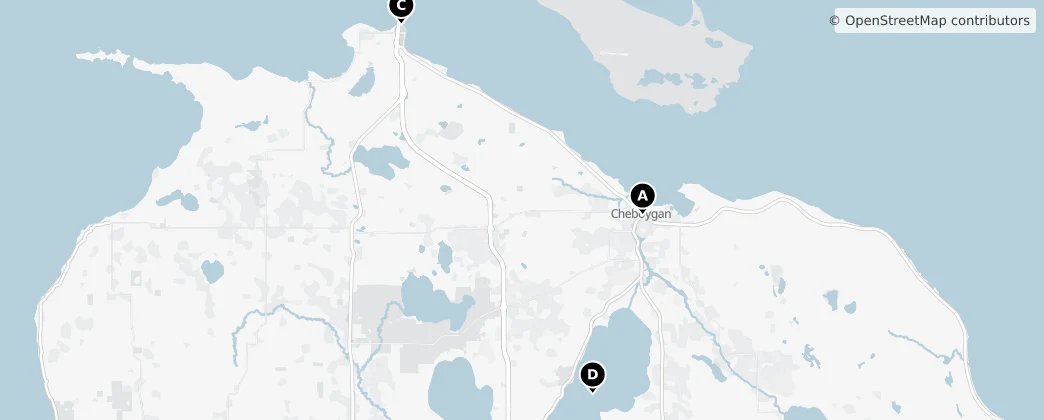 Map of Cheboygan County