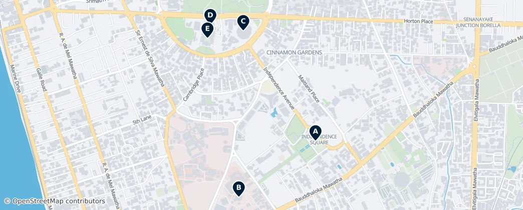 Map of Cinnamon Gardens