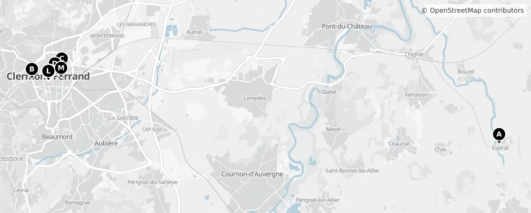 Map of Clermont-Ferrand