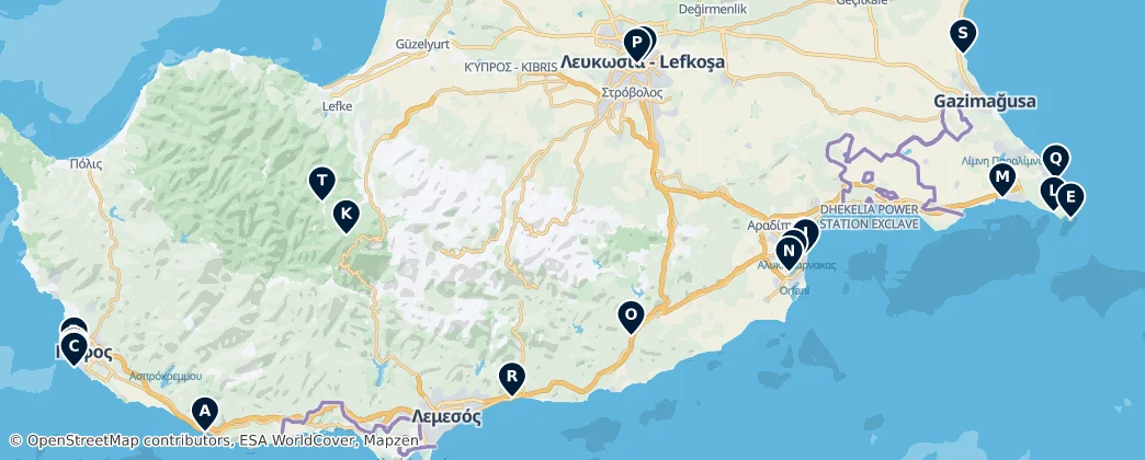 Map of Kypros - Kibris