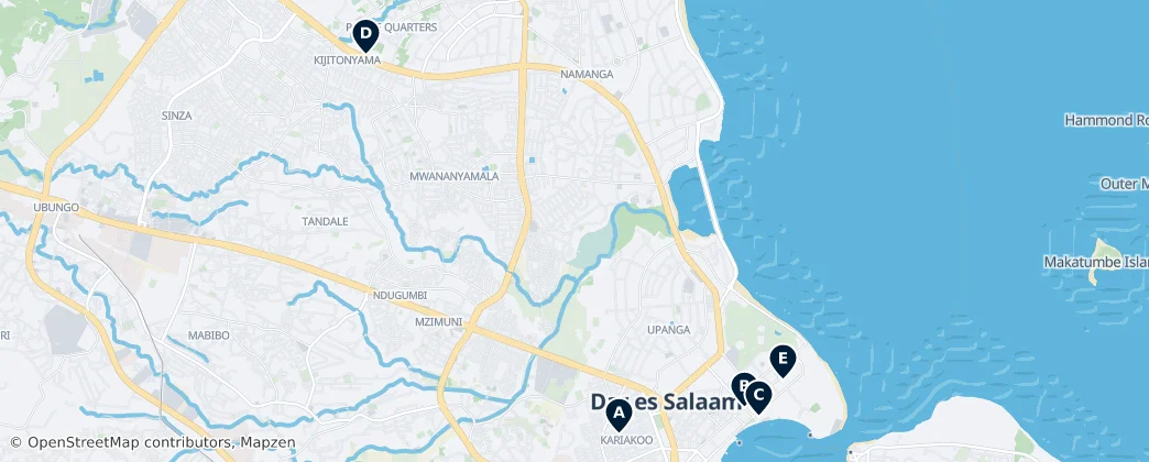Map of Dar es Salaam