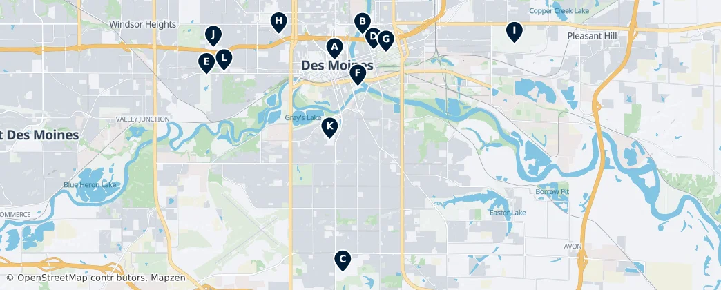 Map of Des Moines