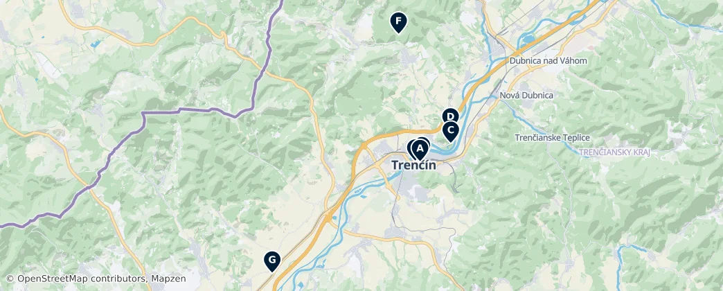 Map of Trenčín