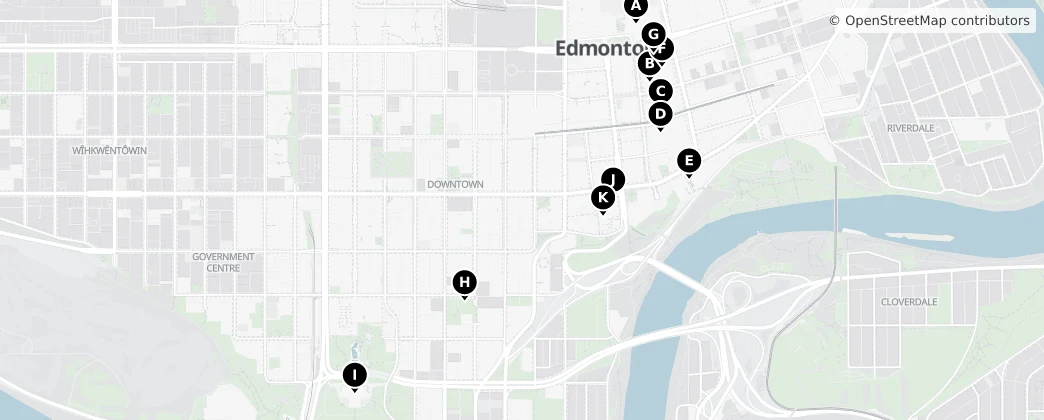 Map of Downtown Edmonton