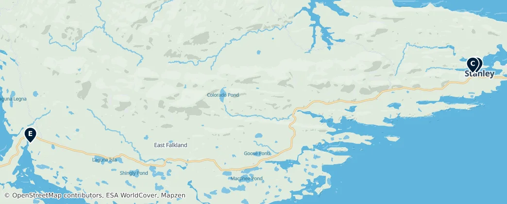 Map of East Falkland