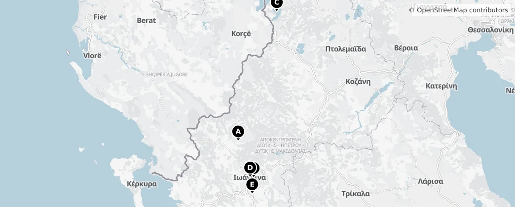Map of Decentralized Administration of Epirus and Western Macedonia