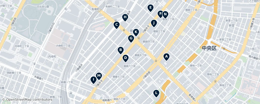 Map of Ginza
