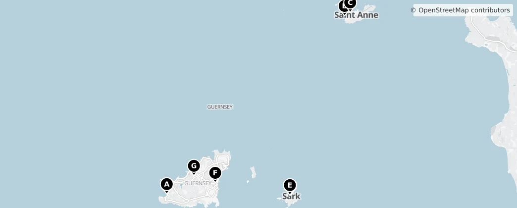 Map of Guernsey (land mass)