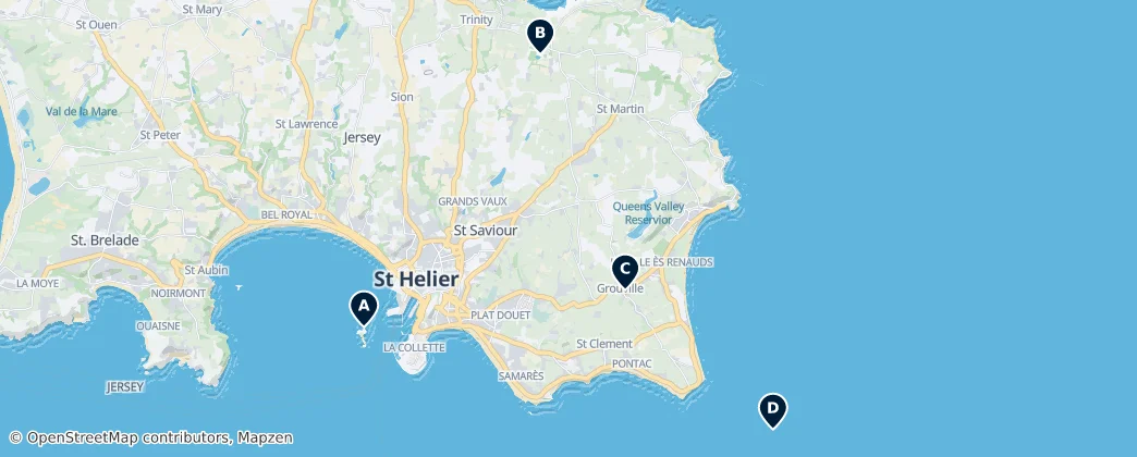 Map of Jersey (land mass)