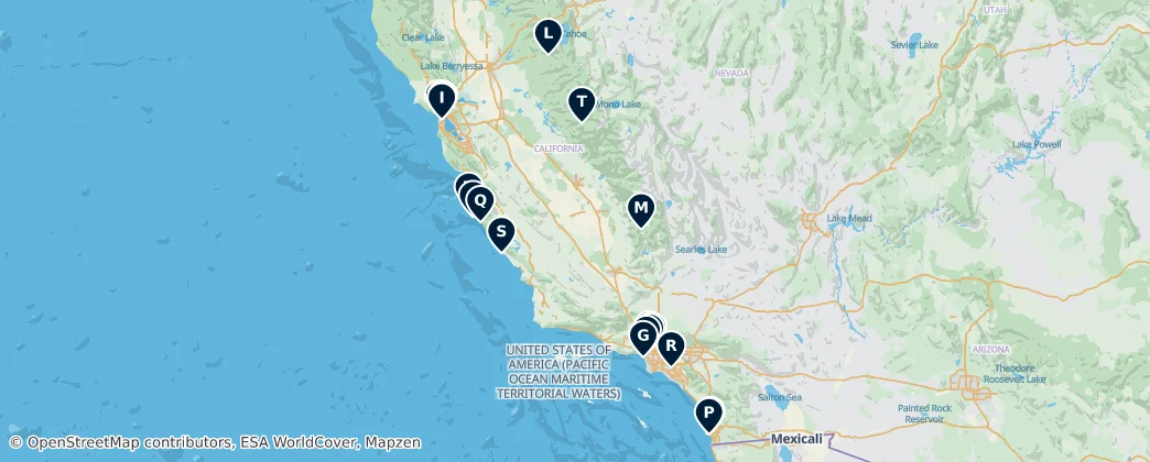 Map of Kalifornia