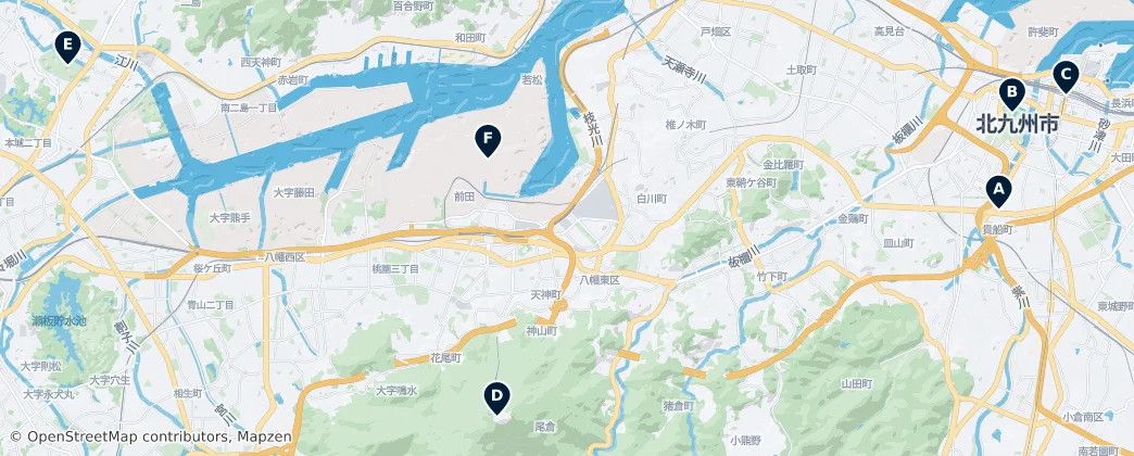 Map of Kitakjúšú