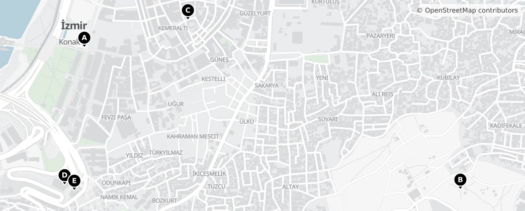Map of Konak, İzmir