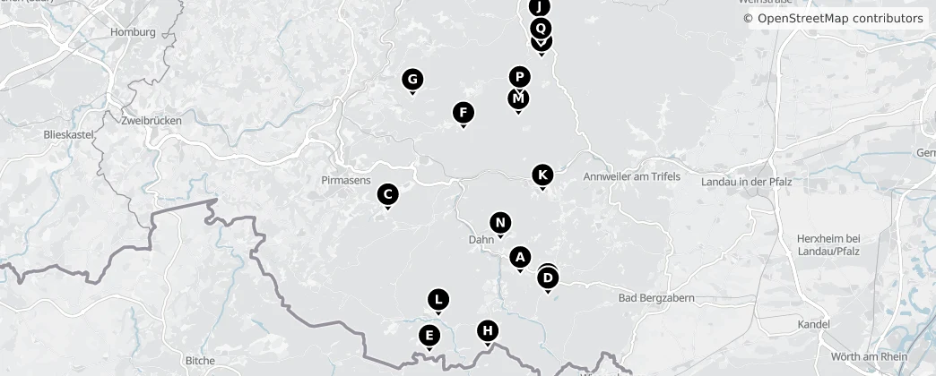 Map of Zemský okres Jihozápadní Falc