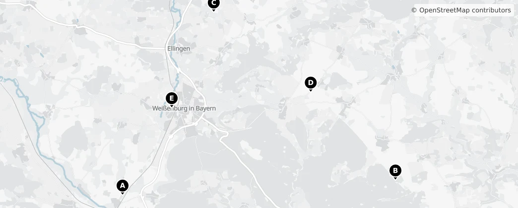 Map of Zemský okres Weißenburg-Gunzenhausen