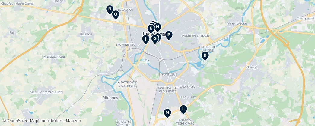 Map of Le Mans