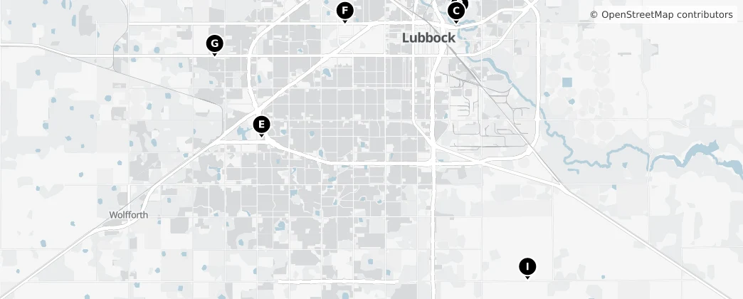 Map of Lubbock County