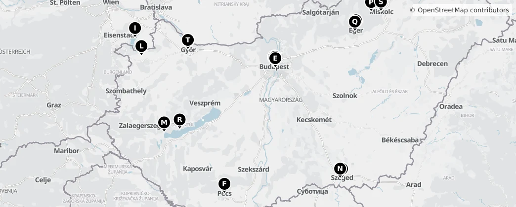 Map of Maďarsko