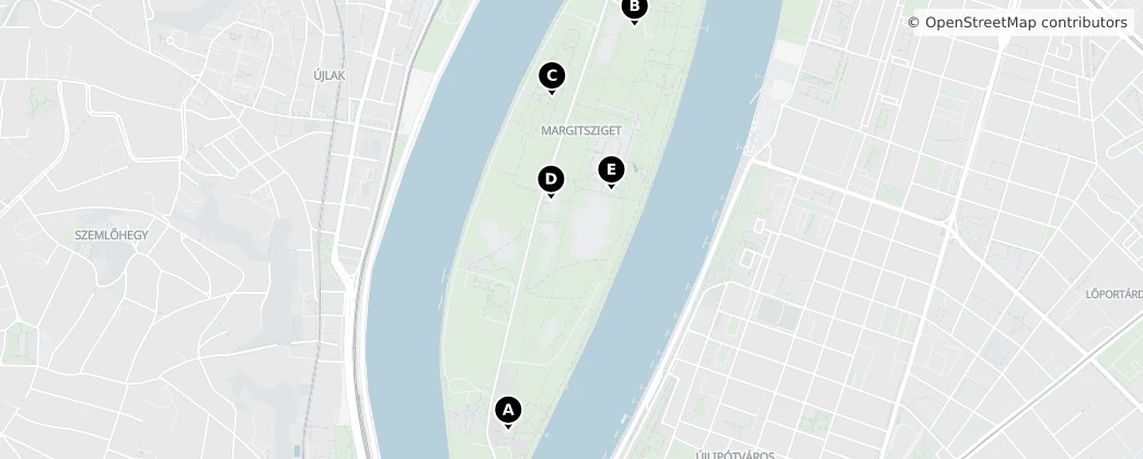 Map of Margitin ostrov