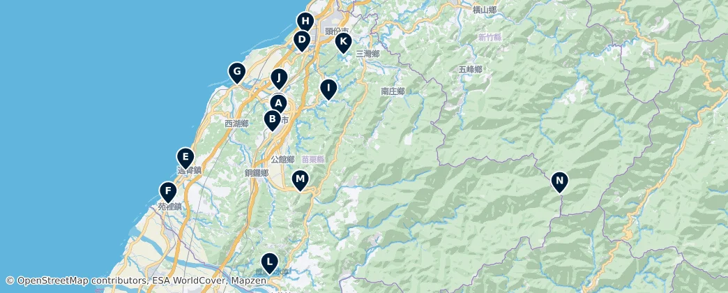 Map of Okres Miao-li