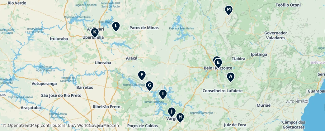 Map of Minas Gerais