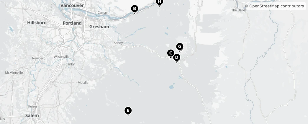 Map of Mount Hood National Forest