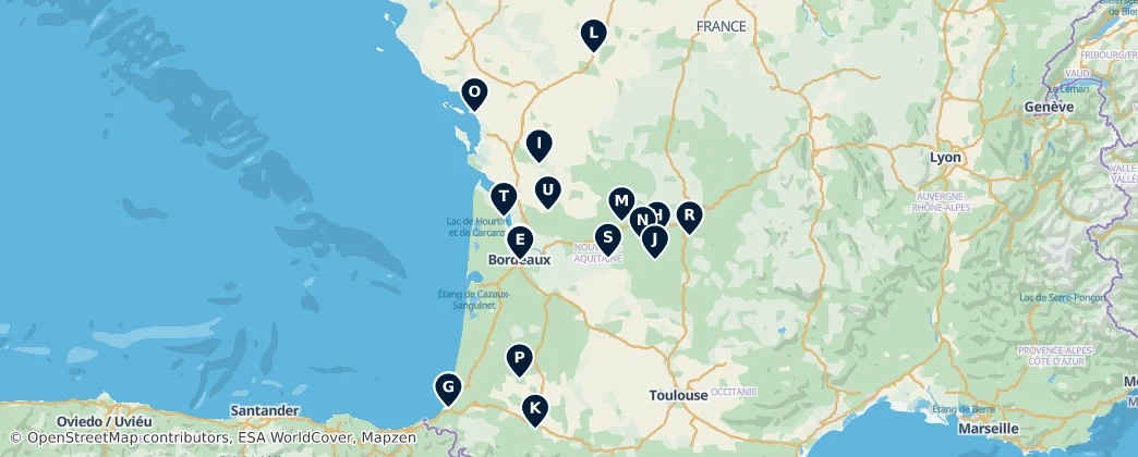 Map of Nové Akvitánsko