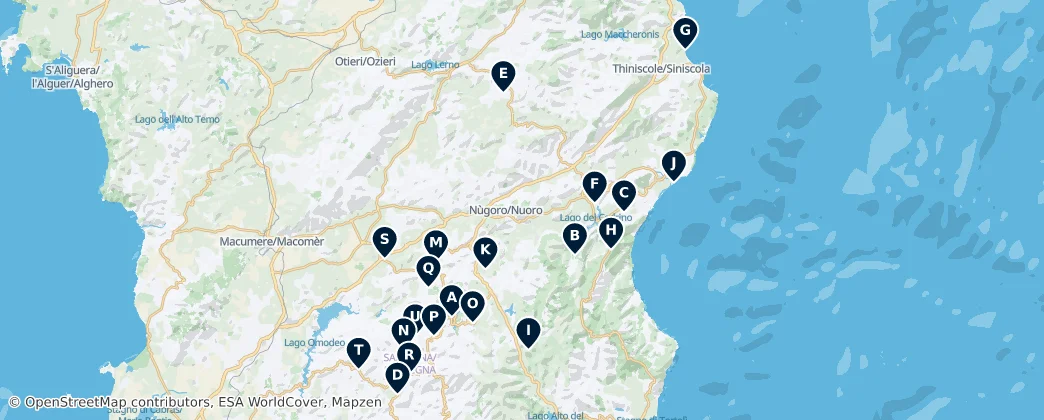 Map of Provincie Nuoro