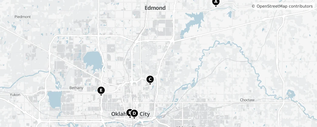 Map of Oklahoma County