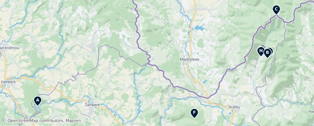Map of Okres Ústí nad Orlicí