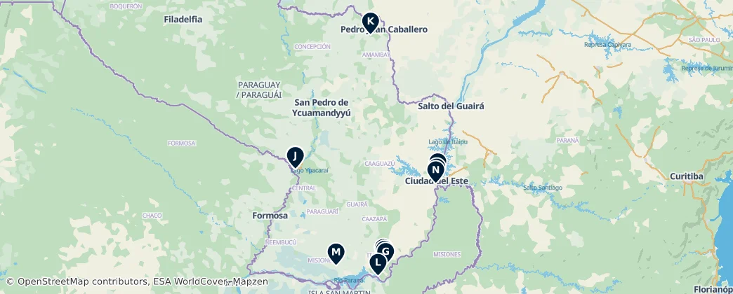 Map of Paraguaj