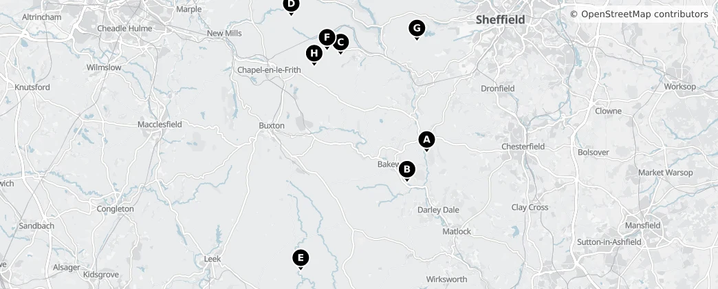 Map of Peak District