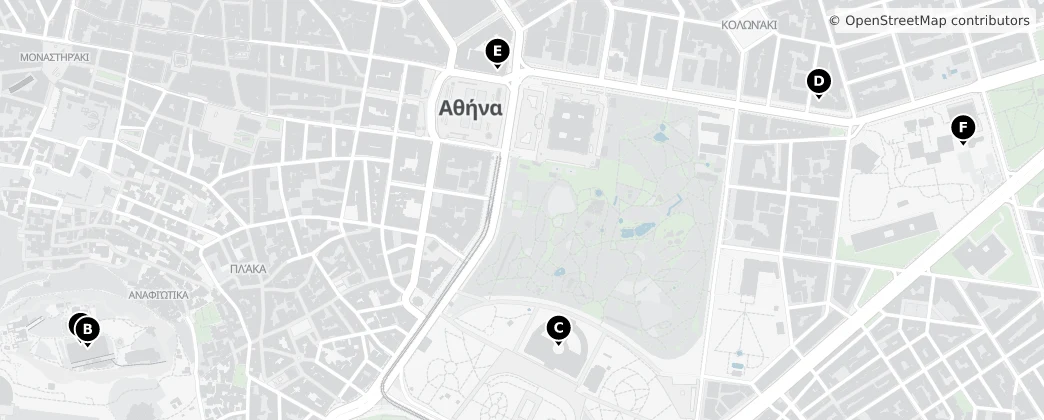 Map of Central Athens