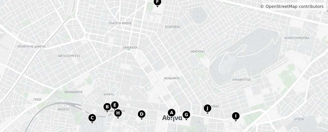 Map of Central Athens