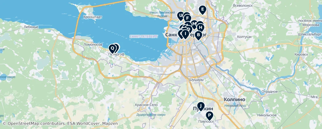 Map of Saint Petersburg
