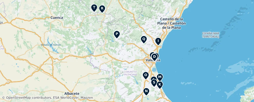 Map of Provincie Valencie