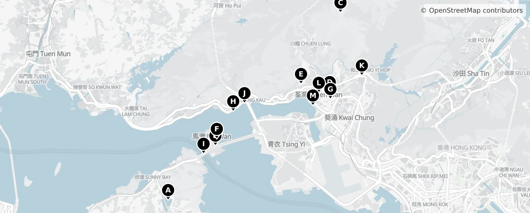 Map of Tsuen Wan District
