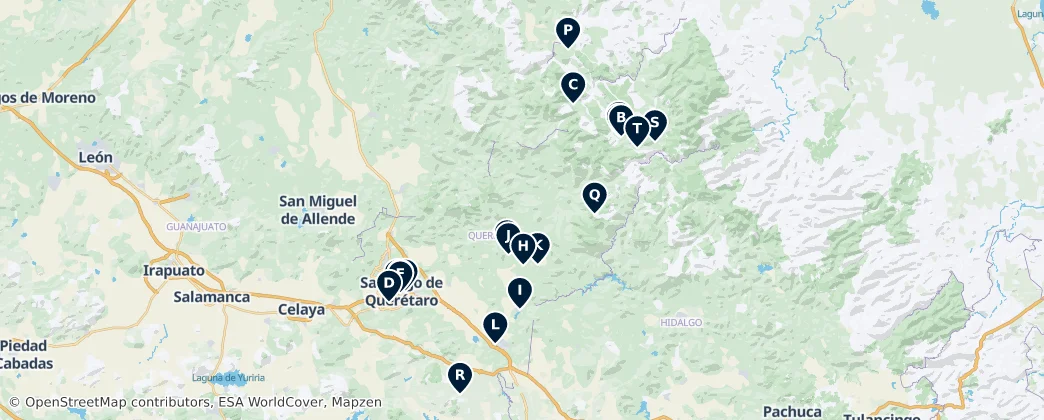 Map of Santiago de Querétaro